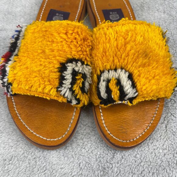 RES IPSA Rug Sandal Womens Slide Sz 8 Yellow Moroccan Comfort Casual Slip On - Picture 5 of 15